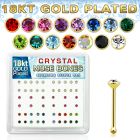 18b14xm caja display piercing nariz hueso plata 925 0 6mm oro 18 kts cristal redondo 2mm mayorista