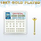 18b19xc box of gold silver nose bones w 2 5mm clear crystal tops