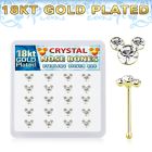 18bmos20 18k gold plated silver nose bones round crystals