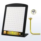 18brsrgc caja display 120 piercing nariz l plata esterlina 925 0 6mm oro 18 kts cristal redondo claro 1 5mm distribuidor