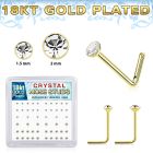 18bxsmc8 18k gold plated silver nose studs 22g clear 52