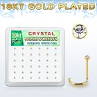 18nwbxc caja display 36 piercings nariz l plata 925 oro 18 kts 0 6mm cristal 1 5mm distribuidor mayorista