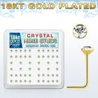 18s19xc caja display piercing nariz l plata esterlina 925 0 6mm oro 18 kts cristal claro 2 5mm venta