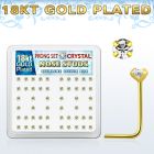 18sp14xc caja display piercing nariz l plata 925 0 6mm oro 18 kts cristal claros redondos 2mm mayorista