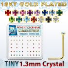 18sp6xm caja display piercings nariz plata esterlina 925 0 6mm oro 18 kts cristal redondos 1 25mm venta