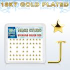 18sxvsar caja piercing nariz l plata 925 0 6mm estrella oro 18 kts distribuidor