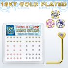 18sz2xm caja display piercing nariz l plata 925 0 6mm oro 18 kts zirconia 2mm venta