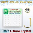 18w6xc caja display 36 piercings nariz l plata 925 oro 18 kts 0 6mm cristal 1 25mm al por mayor