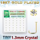 18wp6xc box gold plated silver nose screws w set 1.25mm crystals