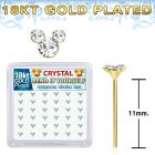18ymos36 18k plated silver bend it yourself nose studs mouse