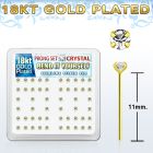 18yp14xc caja display piercing nariz doblar tu mismo plata 925 0 6mm oro 18 kts cristal redondo 2mm mayorista