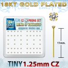 18yz12xc caja display piercing nariz doblar tu mismo plata esterlina 925 0 6mm oro 18 kts zirconia claras redondas 1 25mm mayorista
