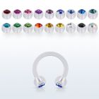 acbeajb4 barbell circular acrilico flexible transparente bolasl 4mm cristal bisel al por mayor