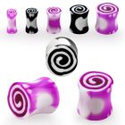 acpd plug doble flare acrilico solido remolino morado blanco distribuidor