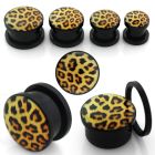 afpc black acrylic screw fit plug with leopard fur logo
