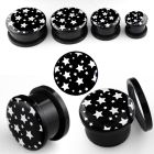 afpmm dilatacion plug tornillo acrilico negro logo estrellas blancas fondo negro mayorista
