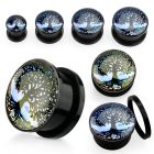 afptre dilatacion plug tornillo acrilico negro logo arbol vida amanecer mayorista