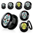 afpz dilatacion plug tornillo acrilico negro logo calavera azucar mayorista