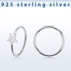 aghst22 925 silver seamless nose ring star