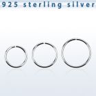 agsel18 1mm sterling silver seamless ring with diameter 8 12mm