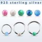 agselo22 aro continuo plata 925 0 6mm bola opalo 3mm venta