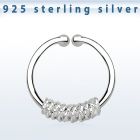 agsep12i anillo septum falso plata 925 1mm cuerda gruesa envuelta alrededor 12mm al por mayor