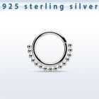 agspv16 silver seamless septum ring 16g small beads