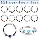 agspvz1 aro continuo plata 925 piercing septum 1mm zirconia 2mm centro entre 1 5mm 10mm mayorista