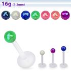 albabb3 bio  flex labret w 3mm ab coated acrylic ball