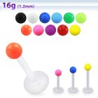 albsab3 bio flex labret w 3mm acrylic ball in solid color