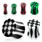 apck dilatacion plug doble flare acrilico solido cuadros negros blancos venta