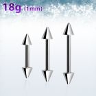 bb18cn3 barbell ceja acero quirurgico 1mm conos 3mm mayorista