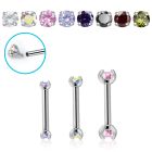 bbe2czin internally threaded steel eyebrow barbell w 3mm cz stone