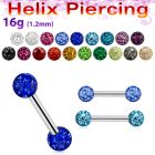 bber23 316l steel helix piercing with 3mm multi crystal ball