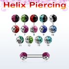 bber23e 316l steel helix eyebrow barbell with 2 color crystal