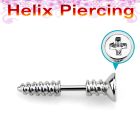 bber49 316l steel helix barbell 14g w cross screw top tip