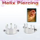 bber65 piercing cartilago acero quirurgico corona barbell bolas 3mm distribuidor mayorista
