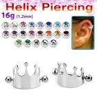 bber67 piercing cartilago acero quirurgico corona barbell bolas joya bisel 3mm mayorista