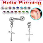 bber75 barbell helix acero quirurgico bola 4mm joya bisel lado bola 4mm acero liso colgante cruz lisa al por mayor