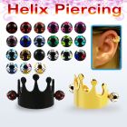 bbert68 piercing cartilago acero 316l anodizado negro dorado corona barbell bolas multi joya 3mm al por mayor
