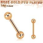 bbettb rose gold steel eyebrow barbell w 2 3mm balls