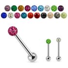 bbfr5 barbell lengua  bola cristal ferido cubierta resina bola acerode