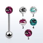 bbfr5c barbell lengua acero quirurgico bola multi cristal pegada ferido 5mm rayas cebra mayorista