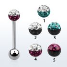 bbfr5e barbell lengua acero quirurgico bola multi cristal ferido 5mm colores bola acero liso 5mm inferior venta