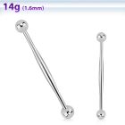 bbindb barbell industrial acero quirurgico 316l bolas 5mm ensanchamiento centro barra al por mayor