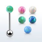 bbop5 barbell lengua acero quirurgico bola opalo 5mm bola acero liso 6mm inferior al por mayor