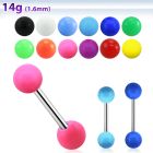 bbsa 316l steel tongue barbell with 6mm solid acrylic ball