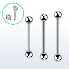 bbsin 316l steel tongue barbell with a 5mm internal ball