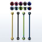 bbt5c barbell industrial acero quirurgico pvd bolas multi joya 5mm mayorista
