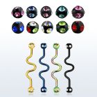 bbtcj barbell industrial zig zag acero anodizado bolas multi joya 5mm mayorista